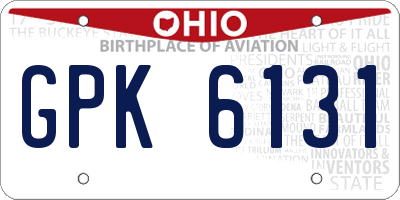 OH license plate GPK6131