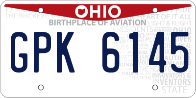 OH license plate GPK6145