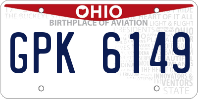 OH license plate GPK6149