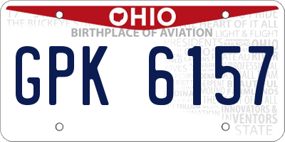 OH license plate GPK6157