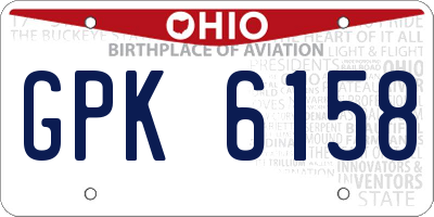 OH license plate GPK6158