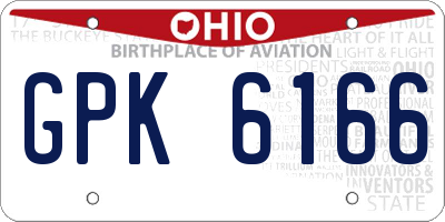 OH license plate GPK6166