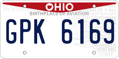 OH license plate GPK6169