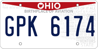 OH license plate GPK6174