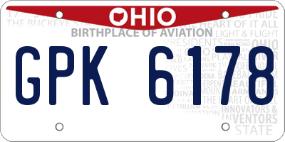 OH license plate GPK6178
