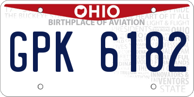 OH license plate GPK6182