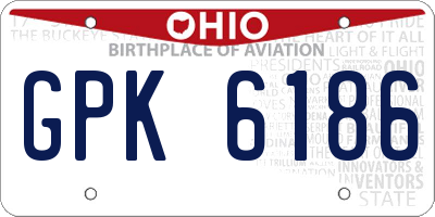 OH license plate GPK6186