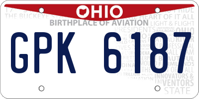 OH license plate GPK6187