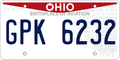 OH license plate GPK6232