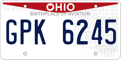 OH license plate GPK6245