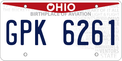 OH license plate GPK6261