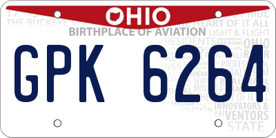 OH license plate GPK6264