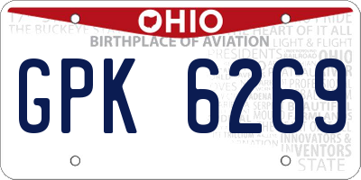 OH license plate GPK6269
