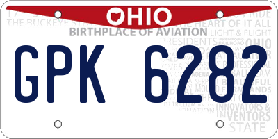 OH license plate GPK6282
