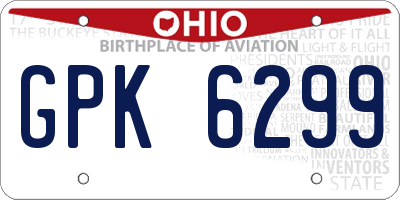 OH license plate GPK6299