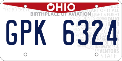 OH license plate GPK6324
