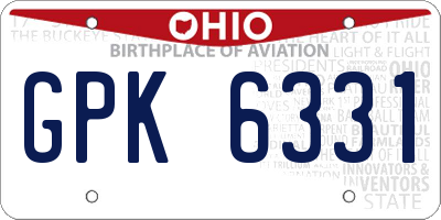OH license plate GPK6331