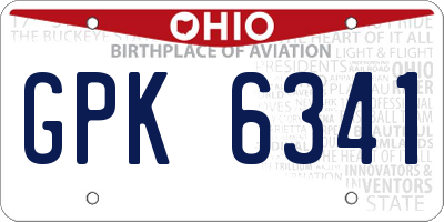 OH license plate GPK6341