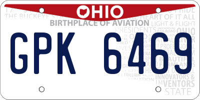 OH license plate GPK6469