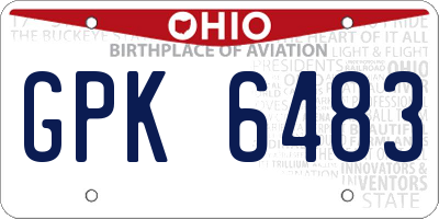 OH license plate GPK6483