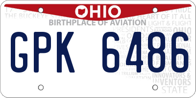 OH license plate GPK6486