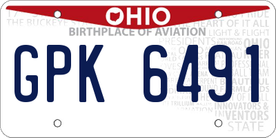 OH license plate GPK6491