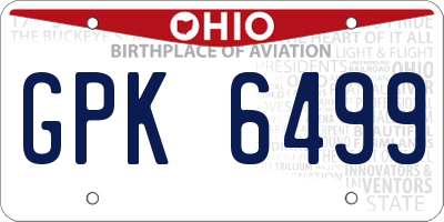 OH license plate GPK6499