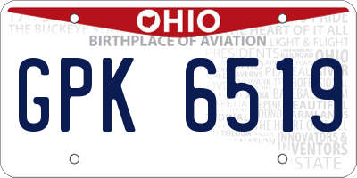 OH license plate GPK6519