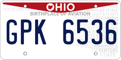 OH license plate GPK6536