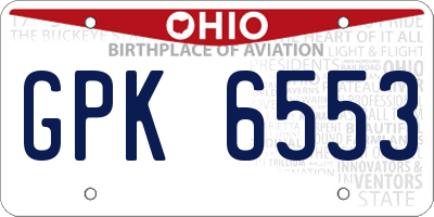 OH license plate GPK6553