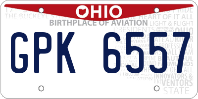 OH license plate GPK6557