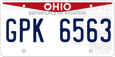 OH license plate GPK6563