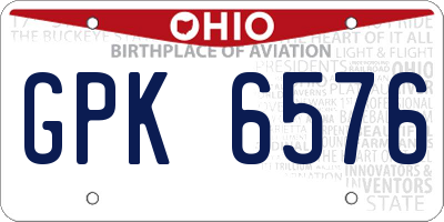 OH license plate GPK6576