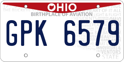 OH license plate GPK6579