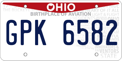 OH license plate GPK6582