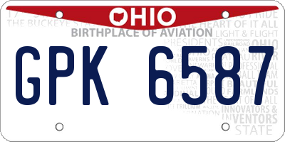 OH license plate GPK6587