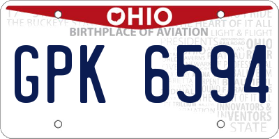 OH license plate GPK6594
