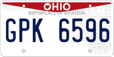 OH license plate GPK6596