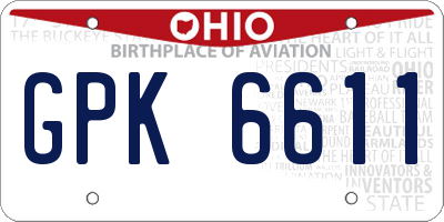 OH license plate GPK6611