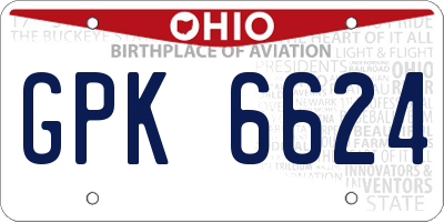 OH license plate GPK6624