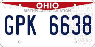 OH license plate GPK6638