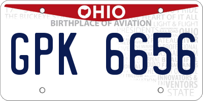 OH license plate GPK6656