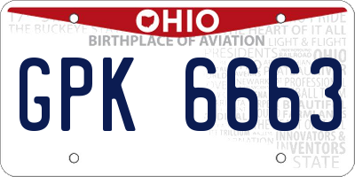 OH license plate GPK6663