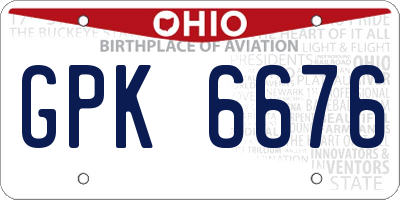 OH license plate GPK6676