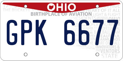 OH license plate GPK6677