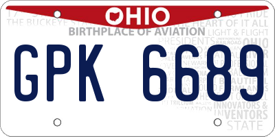 OH license plate GPK6689