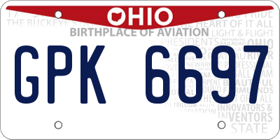 OH license plate GPK6697