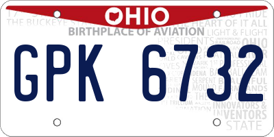 OH license plate GPK6732