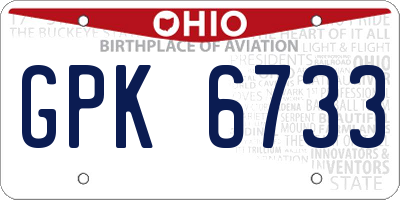 OH license plate GPK6733