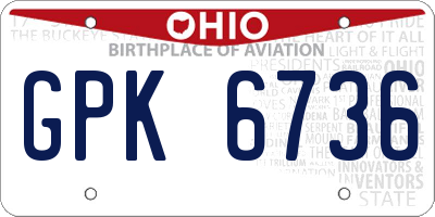 OH license plate GPK6736
